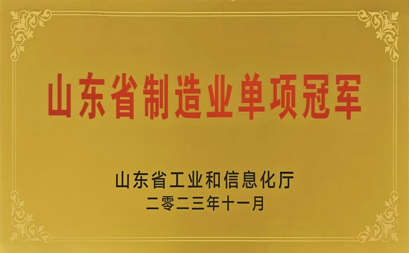 Shangdong Manufacturing Single Champion Enterprise